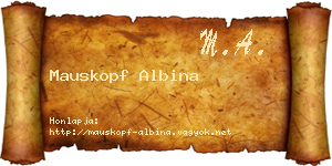 Mauskopf Albina névjegykártya